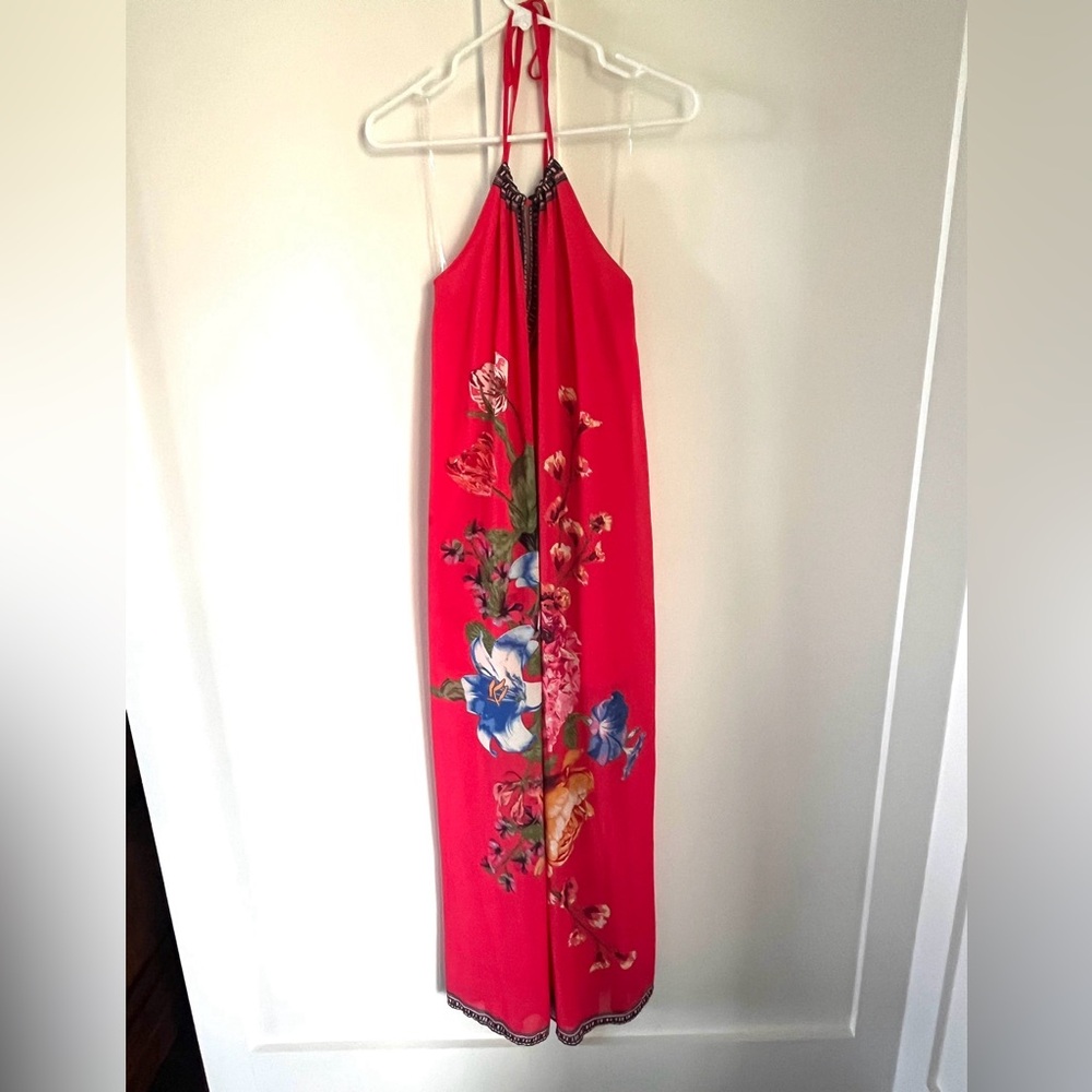 Flying Tomato Red Maxi with floral design size small
